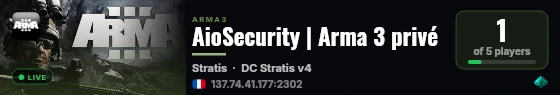 AioSecurity | Arma 3 privé live status badge