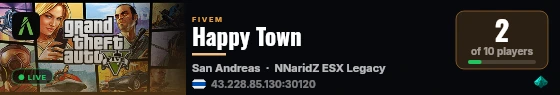 Happy Town live status badge