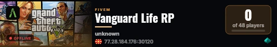Vanguard Life RP live status badge