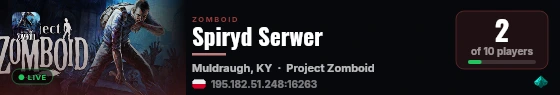 Spiryd Serwer live status badge