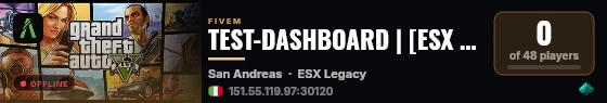 TEST-DASHBOARD | [ESX Legacy] live status badge