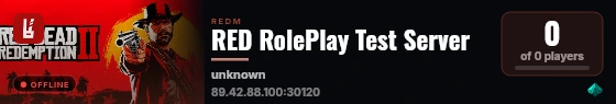 RED RolePlay Test Server live status badge