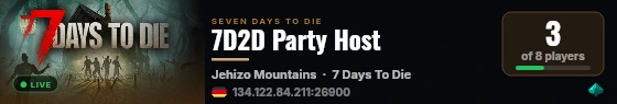7D2D Party Host live status badge