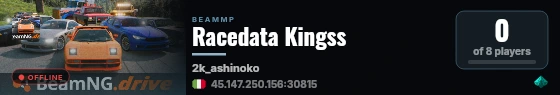 Racedata Kingss live status badge