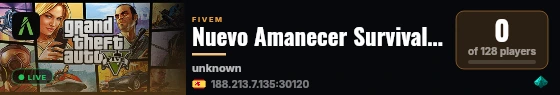 Nuevo Amanecer Survival RP live status badge