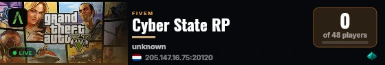 Cyber State RP live status badge