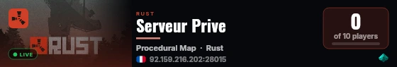 Serveur Prive live status badge