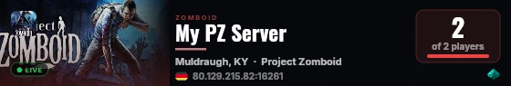 My PZ Server live status badge