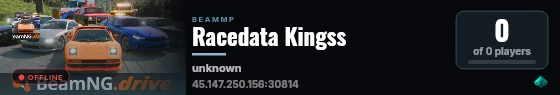 Racedata Kingss live status badge