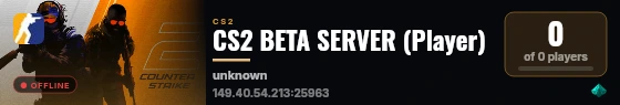 CS2 BETA SERVER (Player) live status badge