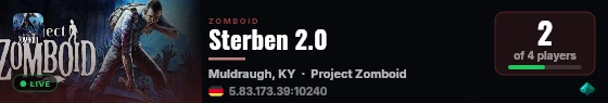 Sterben 2.0 live status badge