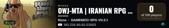OWJ-MTA | IRANIAN RPG GAMESERVER |ENG/PER| live status badge