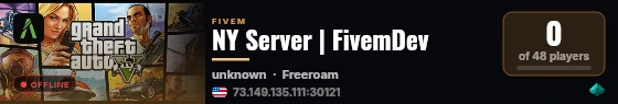 NY Server | FivemDev live status badge