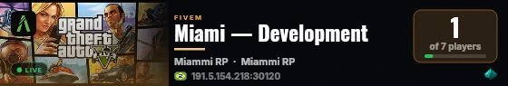 Miami — Development live status badge