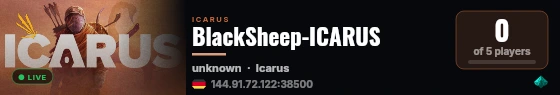 BlackSheep-ICARUS live status badge