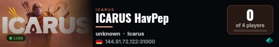 ICARUS HavPep live status badge