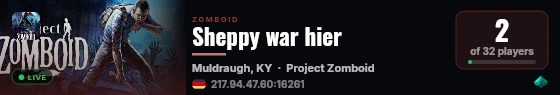 Sheppy war hier live status badge