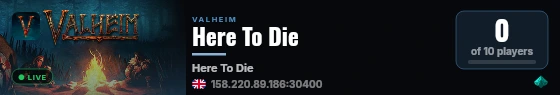 Here To Die live status badge