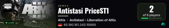 Antistasi PriceST1 live status badge