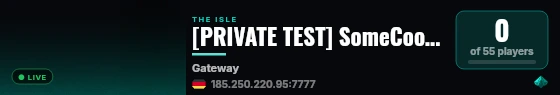 [PRIVATE TEST] SomeCoolTestServer1 live status badge