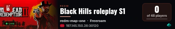Black Hills roleplay S1 live status badge
