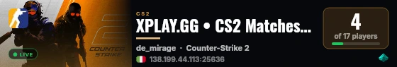 XPLAY.GG • CS2 Matches #64 live status badge