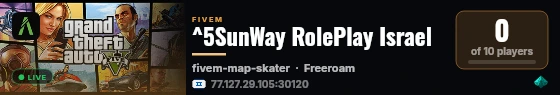 ^5SunWay RolePlay Israel live status badge