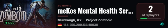 meKos Mental Health Server live status badge