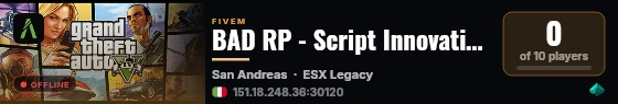 BAD RP - Script Innovativi - 120 FPS - Attivita Free live status badge