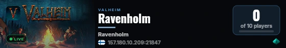 Ravenholm live status badge