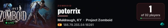 potorrix live status badge