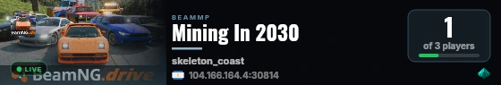 Mining In 2030 live status badge