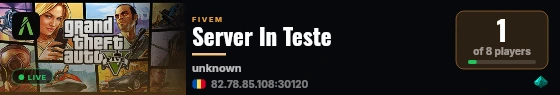 Server In Teste live status badge
