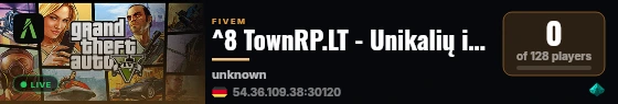 ^8 TownRP.LT - Unikalių istorijų pasaulis! live status badge