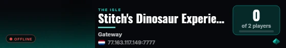 Stitch's Dinosaur Experience live status badge