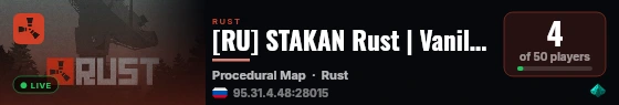 [RU] STAKAN Rust | Vanilla x1 | Trio live status badge