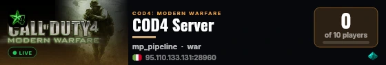 COD4 Server live status badge