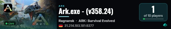 Ark.exe - (v358.24) live status badge