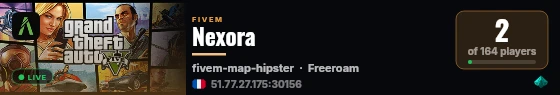 Nexora live status badge