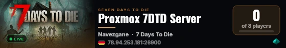 Proxmox 7DTD Server live status badge