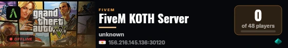 FiveM KOTH Server live status badge