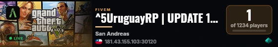 ^5UruguayRP | UPDATE 15/05 live status badge