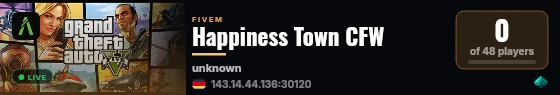 Happiness Town CFW live status badge
