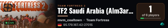 TF2 Saudi Arabia (Alm3arqeen) live status badge