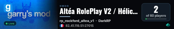 Altéa RolePlay V2 / Hélicoptère / discord.gg/altea live status badge