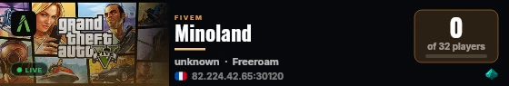 Minoland live status badge