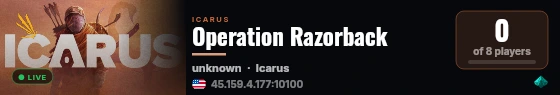 Operation Razorback live status badge