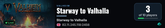 Starway to Valhalla live status badge