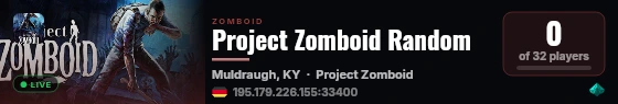 Project Zomboid Random live status badge