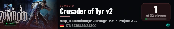 Crusader of Tyr v2 live status badge